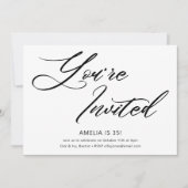 Eleganter Moderner Minimalistischer Schwarz-weißer Einladung (Vorderseite)