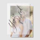 Eleganter Moderner Minimalistischer Schwarz-weißer Pergament Einladungen (Versatz (Ehepaar))