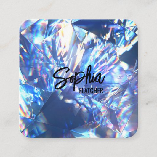 Eleganter, moderner, minimalistischer schwarzer Qu Quadratische Visitenkarte (Vorderseite)