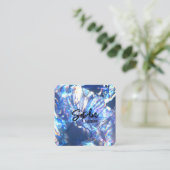 Eleganter, moderner, minimalistischer schwarzer Qu Quadratische Visitenkarte (Stehend Vorderseite)