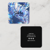 Eleganter, moderner, minimalistischer schwarzer Qu Quadratische Visitenkarte (Vorne/Hinten)