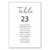 Eleganter moderner minimalistischer Sitzplan Tischnummer (Vorderseite)