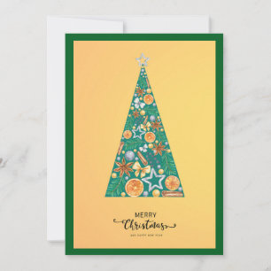 Eleganter moderner Minimalistischer Weihnachtsbaum Feiertagskarte
