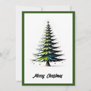 Eleganter moderner Minimalistischer Weihnachtsbaum Feiertagskarte
