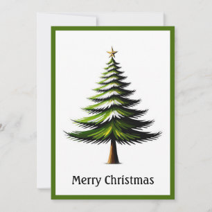 Eleganter moderner Minimalistischer Weihnachtsbaum Feiertagskarte
