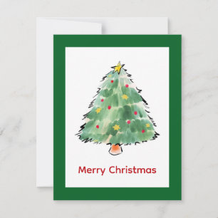 Eleganter moderner Minimalistischer Weihnachtsbaum Feiertagskarte