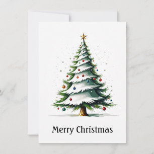 Eleganter moderner Minimalistischer Weihnachtsbaum Feiertagskarte