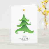 Eleganter moderner Minimalistischer Weihnachtsbaum Karte (Gelbe Blume)