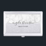 Eleganter moderner Minze-Glitzer-Makeup-Künstler Visitenkarten Dose<br><div class="desc">Modernes Design mit Glitzer-Textur der Imitat,  weißem Marmor und elegantem Kalligraphie-Schriftart.</div>