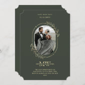 Eleganter moderner Monogram-Hochzeitsgrauer Goldkr Save The Date (Vorne/Hinten)
