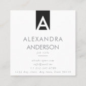 Eleganter moderner Monogram-Minimal Quadratische Visitenkarte (Rückseite)