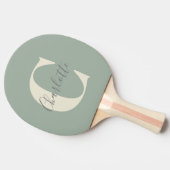 Eleganter moderner Monogrammname in Sage Green Tischtennis Schläger (Seitenansicht)