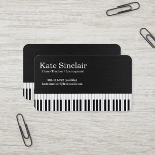 Eleganter moderner Musik-Profipianolehrer Visitenkarte