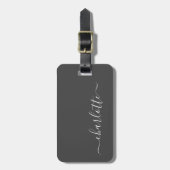 Eleganter, moderner Name für schwarze Schrift Pers Gepäckanhänger (Vorderseite vertikal)
