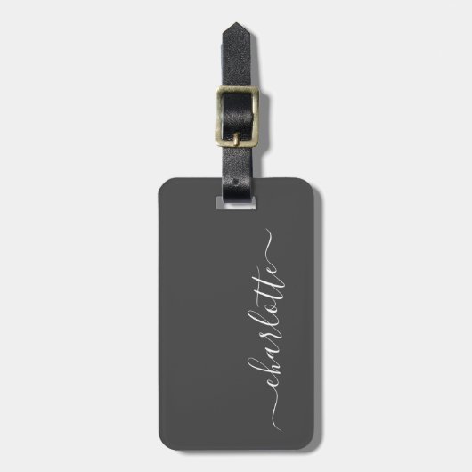 Eleganter, moderner Name für schwarze Schrift Pers Gepäckanhänger (Vorderseite vertikal)