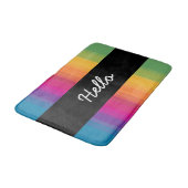 Eleganter moderner Ober-Gradient bunter Regenbogen Badematte (Schrägansicht)