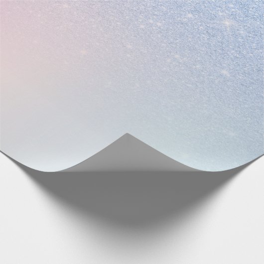 Eleganter, moderner, ombre blauer Glitzer Regenbog Geschenkpapier (Ecke)