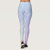 Eleganter, moderner, ombre blauer Glitzer Regenbog Leggings (Rückseite)