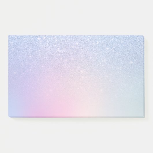 Eleganter, moderner, ombre blauer Glitzer Regenbog Post-it Klebezettel (Vorderseite)