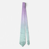 Eleganter moderner ombre lila & mint Glitzer Marmo Krawatte (Vorderseite)