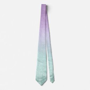 Eleganter moderner ombre lila & mint Glitzer Marmo Krawatte