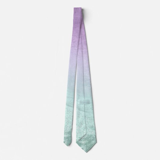 Eleganter moderner ombre lila & mint Glitzer Marmo Krawatte (Rückseite)