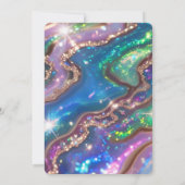 Eleganter, moderner opaler Stein und Glitzer, die Einladung (Rückseite)