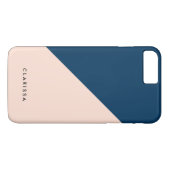 eleganter, moderner pastellfarbener Pfirsichmarine Case-Mate iPhone Hülle (Rückseite (Horizontal))