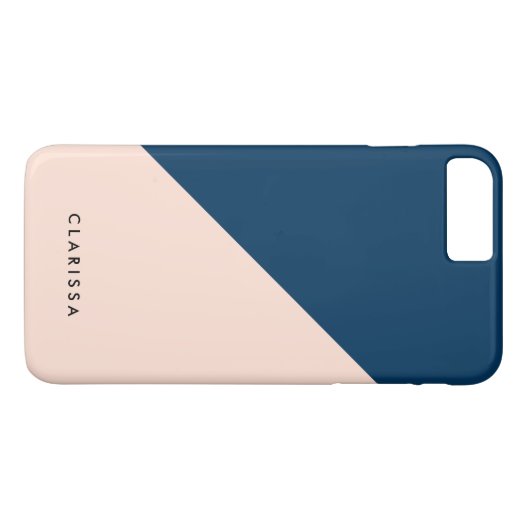 eleganter, moderner pastellfarbener Pfirsichmarine Case-Mate iPhone Hülle (Rückseite (Horizontal))