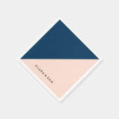 eleganter, moderner pastellfarbener Pfirsichmarine Serviette (Ecke)