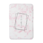 eleganter, moderner pastellrosa und weißer Imitat  Badematte (Vorderseite Vertikal)