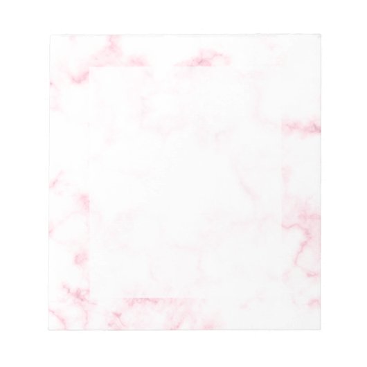 eleganter, moderner pastellrosa und weißer Imitat Notizblock (Vorderseite)