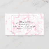 eleganter, moderner pastellrosa und weißer Imitat Visitenkarte (Rückseite)