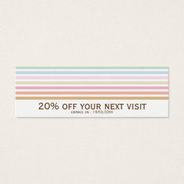 Eleganter, moderner Pastellstreifen Discount Coupo