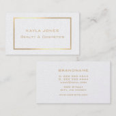 Eleganter moderner Perlweißgoldrahmen Beruflich Visitenkarte (Vorne/Hinten)