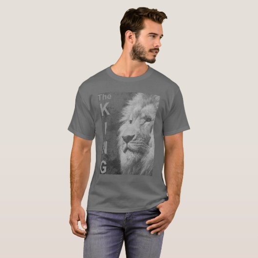 Eleganter Moderner Pop Art Lion Kopf Template Mens T-Shirt (Vorne ganz)