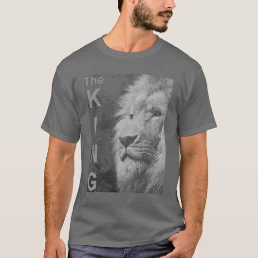 Eleganter Moderner Pop Art Lion Kopf Template Mens T-Shirt (Vorderseite)