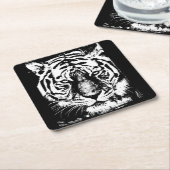 Eleganter Moderner Pop Art Template Leiter Tiger Rechteckiger Pappuntersetzer (angewinkelt)