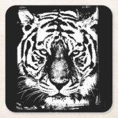 Eleganter Moderner Pop Art Template Leiter Tiger Rechteckiger Pappuntersetzer (Vorderseite)