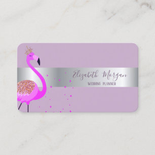 Eleganter Moderner Professioneller Flamingo Silber Visitenkarte