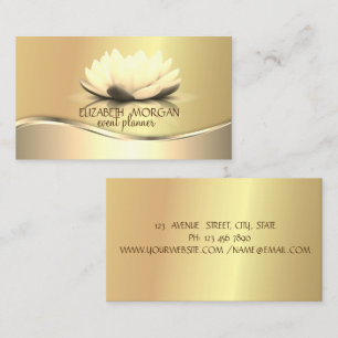 Eleganter Moderner Professioneller Goldener Lotus Visitenkarte