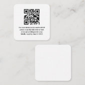 Eleganter, moderner QR-Code für einfache Hochzeite Begleitkarte (Vorne/Hinten)