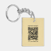 Eleganter, moderner QR-Code, Gold-Farbe beidseitig Schlüsselanhänger (Vorderseite links)
