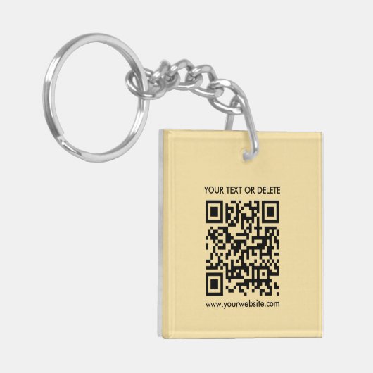 Eleganter, moderner QR-Code, Gold-Farbe beidseitig Schlüsselanhänger (Vorderseite links)