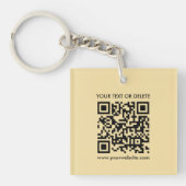Eleganter, moderner QR-Code, Gold-Farbe beidseitig Schlüsselanhänger (Vorderseite)