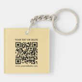 Eleganter, moderner QR-Code, Gold-Farbe beidseitig Schlüsselanhänger (Rückseite)