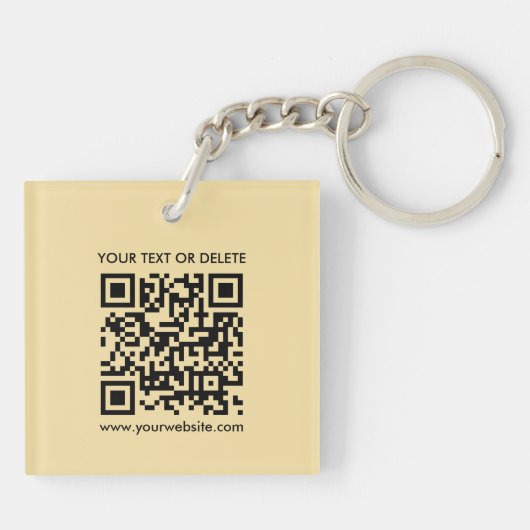 Eleganter, moderner QR-Code, Gold-Farbe beidseitig Schlüsselanhänger (Rückseite)