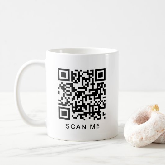 Eleganter moderner QR-Code Scan Me Erstelle Deinen Kaffeetasse (Mit Donut)