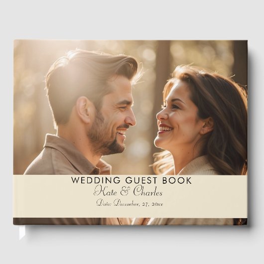 Eleganter, moderner Qr-Foto Gästebuch (Vorderseite)