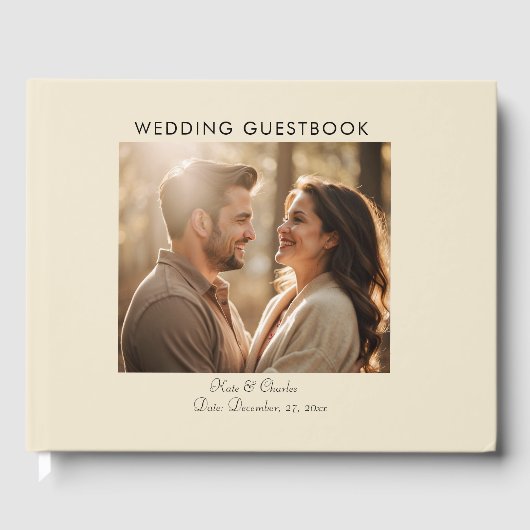 Eleganter, moderner Qr-Foto Gästebuch (Vorderseite)